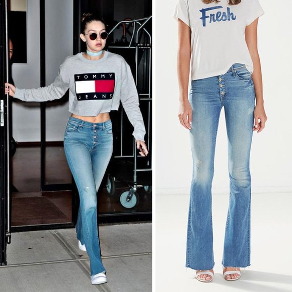 MOTHER Denim - SOLD MOTHER Pixie Cruiser Fray Flare Jeans Rumor Has it N5